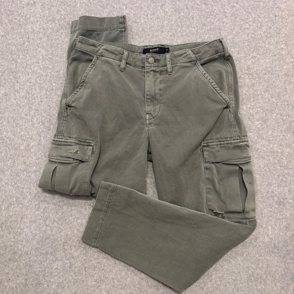 Hudson Los Angeles Womens Olive Green Cargo Pants Size 29 Distressed Utility
